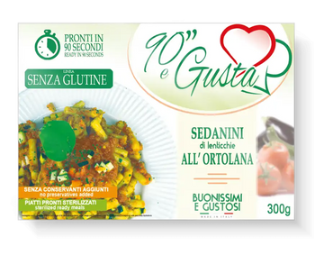 Sedanini di lenticchie all'Ortolana 90 e gusta Senza Glutine